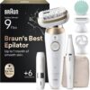 Braun Silk·épil 9 Flex SkinSpa Depiladora Eléctrica Mujer, 9-681 3D, Oro