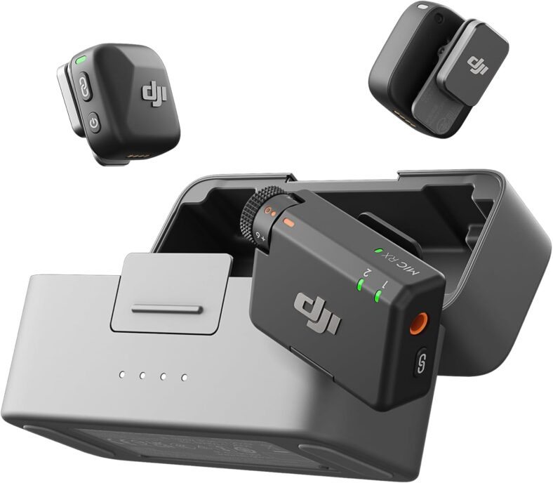 DJI Mic Mini (2 TX + 1 RX + Estuche Carga), superligero, Sonido detallado