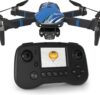 Drone para Adultos Dron para Niños, Pantalla LCD RC, FPV Live Vídeo Mini Drones, 3D Flips, Esquiva de Obstáculos en 270°, RC Cuadricóptero Plegable para Principiantes, Tarjeta SD hasta 32GB Regalo