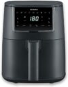 SEVERIN Freidora de aire FryLight Single, cocinado versátil, pantalla táctil, 8 programas automáticos, función de conservación del calor, 4L, revestimiento antiadherente, 1300W, negro, FR 2461