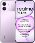 Smartphone realme P4 Lite 4G, 4GB+256GB, Pantalla LCD HD 120Hz 6,8″, Batería Titan 6600mAh, Carga 15W, Carga inversa 6W, IP64 Antipolvo e Impermeable, Sistema Next IA, Púlsar Morado (Sin Cargador)