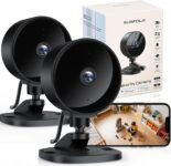 Surfola Cámara de Vigilancia WiFi Interior, 1080P FHD Cámara para Bebé/Mascotas con Detección de Movimiento y Sonido IA, Visión Nocturna, Audio Bidireccional, App, Alexa y Google Home, 2-Pack