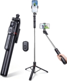 Alyvisun Trípode para Móvil & Palo Selfie, 170cm Telescópico, Portátil