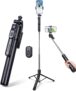 Alyvisun Trípode para Móvil & Palo Selfie, 170cm Telescópico, Portátil
