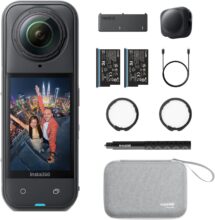 Insta360 X5 Paquete Esencial Negro -Cámara 8K 360°, sensores duales 1/1,28″