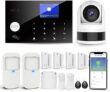 Sistema de Alarma doméstica con Cámara, Kit de Alarma Casa WiFi + gsm con Aviso App Teléfono, Sensor de Puerta/Ventana, Telecomando para Casa, Apartamento(13 Pieza)