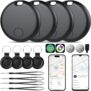 Smart Tracker Tags 4 Pack, Android Google Localizador o iOS Apple Buscar App, Localizador de Objetos Bluetooth Finder, Uso 365 días, Baterías Reemplazo, Buscador para Llaves/Carteras/Equipajes
