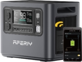 AFERIY 2400W Estación de Eenergía Portátil, Generador Electrico 2048wh, （Envío en 2 días）Batería Lifepo4 Carga Rápida en 1,5 H, 13 Conexiones, SAI, APP, Energía Para Acampadas