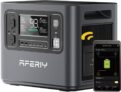 AFERIY 2400W Estación de Eenergía Portátil, Generador Electrico 2048wh, （Envío en 2 días）Batería Lifepo4 Carga Rápida en 1,5 H, 13 Conexiones, SAI, APP, Energía Para Acampadas