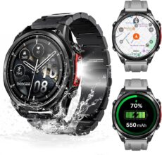 Anywise W1 Pro Reloj inteligente Mujer Hombre,GPS De Doble Frecuencia Con Mapas Sin Conexión Smartwatch Para Android e iOS,5ATM Waterproof 1,43»AMOLED,170+ Sports Modes/12 Days Battery/3 Strap