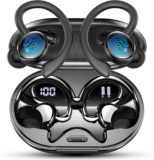 Auriculares Inalambricos Deportivos, Auriculares Bluetooth 5.4 HiFi Estéreo con 4 HD Mic, 60H Cascos Inalambricos Bluetooth con Cancelacion Ruido ENC, Pantalla LED/Control App, IP7 Impermeable Cascos
