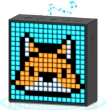 Divoom Timebox EVO Pixel Art – Altavoz Bluetooth LED con Control popr Medio de la aplicación – Altavoz inalámbrico portátil Inteligente con Graves potentes – Micrófono (Color Negro)