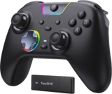 EasySMX X05 Pro Mando Inalámbrico para PC – Gatillos de 2 Etapas Mejorados, Botones Silenciosos, Joysticks Hall, Sondeo 1000Hz, D-Pad 8 Direcciones, 1000mAh,Multiplataforma PC/Switch/Android/iOS,Negro