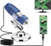 Jiusion 2K HD 2560x1440P Microscopio Digital USB para Teléfonos y Tabletas Android Windows Mac Linux, Aumento de 40X A 1000X Mini CáMara de con Endoscopio Adecuado para la Piel del Cuero Cabelludo