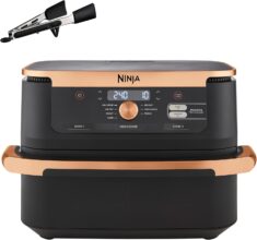 Ninja Foodi FlexDrawer, Freidora de Aire Dual Zone, 10,4L, Negro/Cobre
