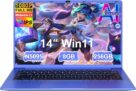 Ordenador Portátil 14 Pulgadas Celeron N5095 Upto 2,9 GHz Portatiles 8GB RAM 256GB SSD TF 1TB Win11 LPDDR4 1920*1080 FHD 5G WiFi USB 3.0 Laptop Película Protectora Español – Morado Cuerpo Metálico-1