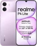 Smartphone realme P4 Lite 4G, 4GB+256GB, Pantalla LCD HD 120Hz 6,8″, Batería Titan 6600mAh, Carga 15W, Carga inversa 6W, IP64 Antipolvo e Impermeable, Sistema Next IA, Púlsar Morado (Sin Cargador)